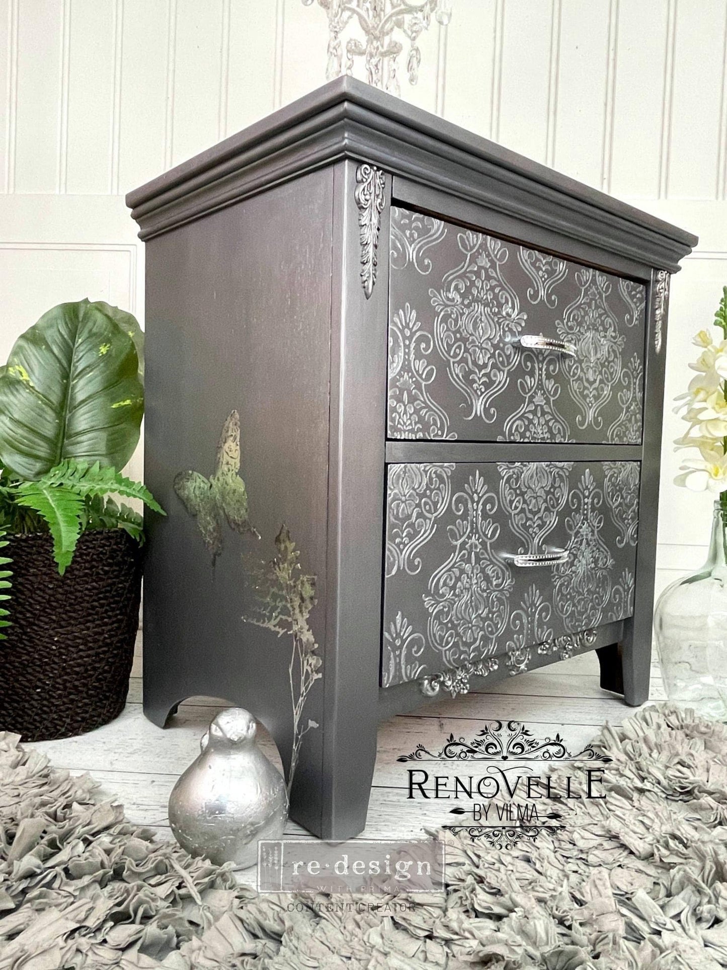 REDESIGN DECOR STENCILS® – FLOURISH EMBLEM – 9″X13.5″, 0.8MM THICKNESS