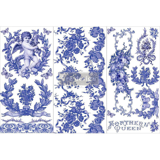DECOR TRANSFERS® – FRENCH BLUE – 3 SHEETS, 6″X12″