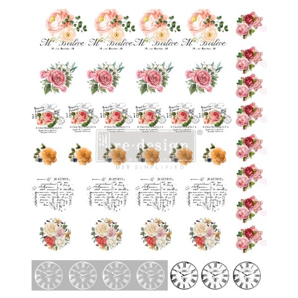 REDESIGN KNOB TRANSFERS – VINTAGE ROSE